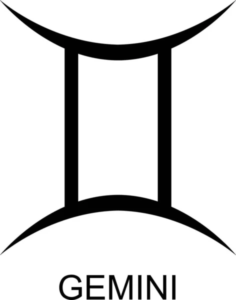 Imagem Vetorial Símbolo Signo Gêmeo Grego Zodíaco — Vetor de Stock