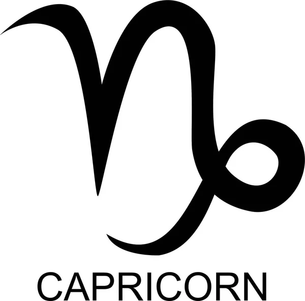 Vector Illustration Capricorn Greek Zodiac Sign Black — Stock Vector