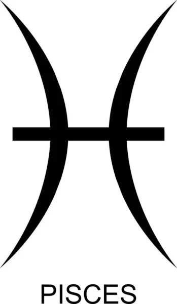 Vector Illustration Pisces Greek Zodiac Sign Black — Stock Vector