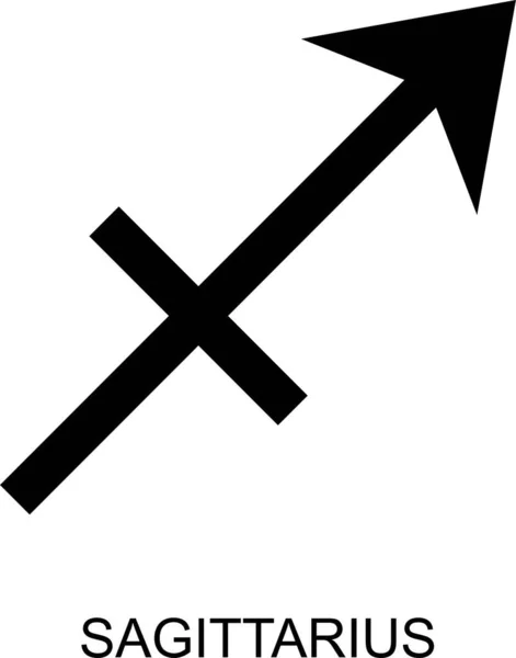 Vector Illustration Sagittarius Greek Zodiac Sign Black — Stock Vector