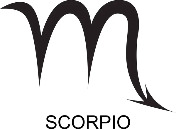 Illustration Vectorielle Signe Zodiaque Grec Scorpion Sur Noir — Image vectorielle