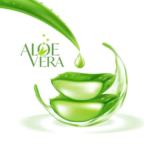 Aloe Vera Colágeno Serum Skin Care Cosmetic — Vetor de Stock