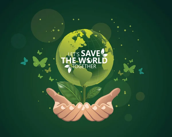 Środowisko Uratujmy Świat Razem — Wektor stockowy