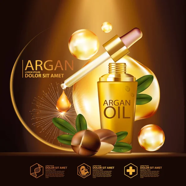 Argan yağı Serumu ve Arkaplan Konsepti Cilt Bakımı Kozmetik.