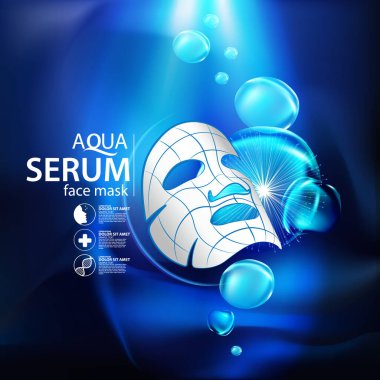 aqua skin collagen Serum ve Arkaplan Konsept Cilt Bakımı Kozmetik.