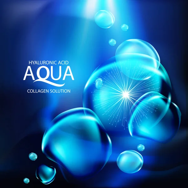 aqua skin collagen Serum ve Arkaplan Konsept Cilt Bakımı Kozmetik.