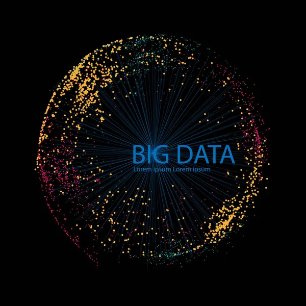 Big Data Information Sorting Visualization Rede Social Análise Financeira — Vetor de Stock