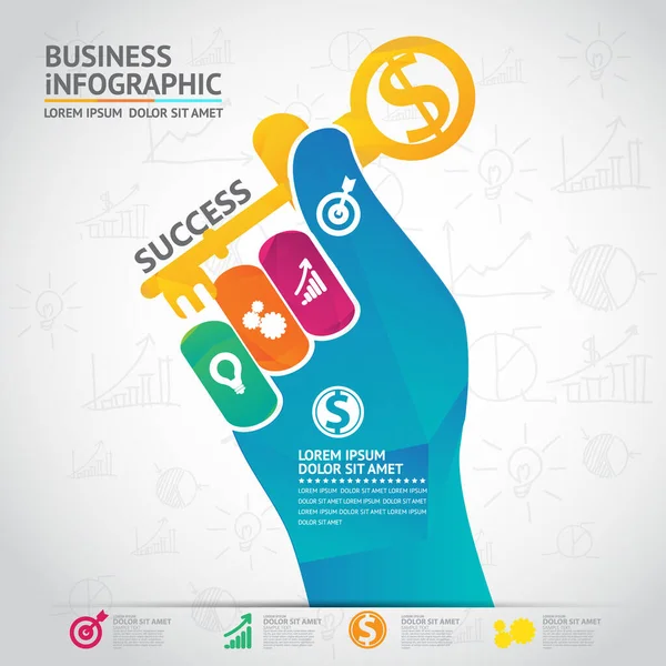 Επιχειρηματική Απεικόνιση Διανυσμάτων Σχεδίασης Προτύπων Infographic — Διανυσματικό Αρχείο
