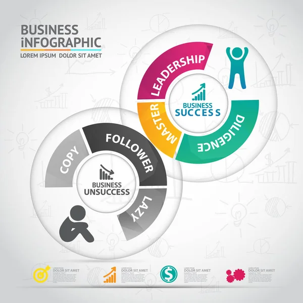 Illustrazione Vettoriale Progettazione Modelli Infografici Aziendali — Vettoriale Stock