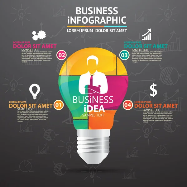 Illustrazione Vettoriale Progettazione Modelli Infografici Aziendali — Vettoriale Stock