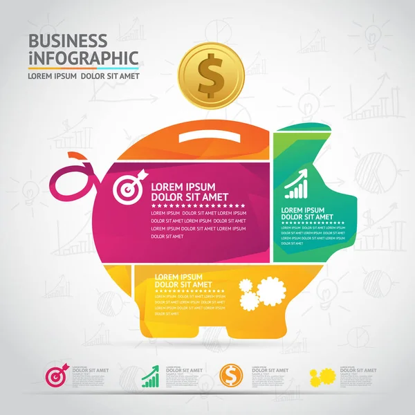 Επιχειρηματική Απεικόνιση Διανυσμάτων Σχεδίασης Προτύπων Infographic — Διανυσματικό Αρχείο
