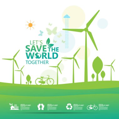 Environment. Let's Save the World Together  clipart
