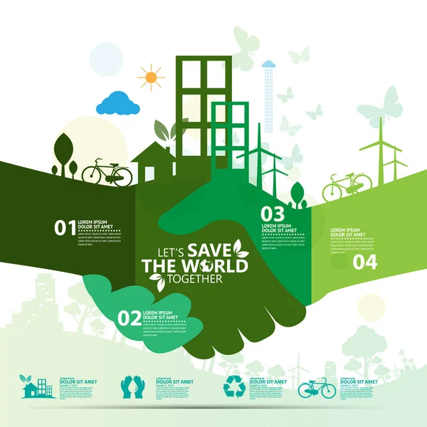 Środowisko Uratujmy Świat Razem — Wektor stockowy