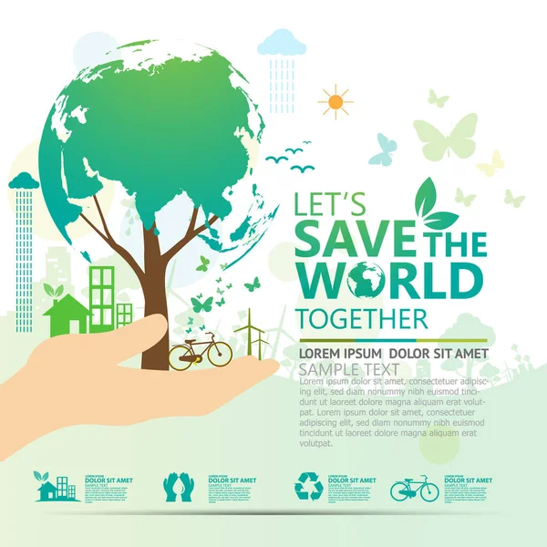 Environment Let World Together — Stock Vector