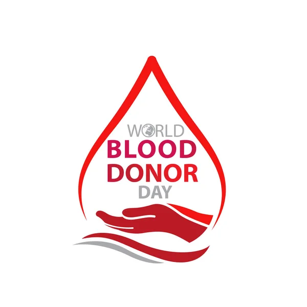 Día Mundial Del Donante Sangre Junio — Vector de stock
