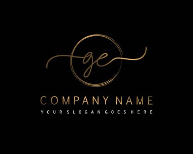 GE Başlangıç el yazısı çember logo vektörü