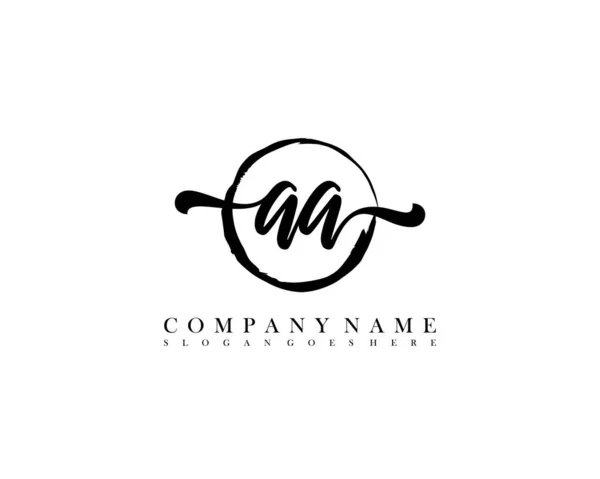 Vetor Inicial Logotipo Círculo Caligrafia — Vetor de Stock