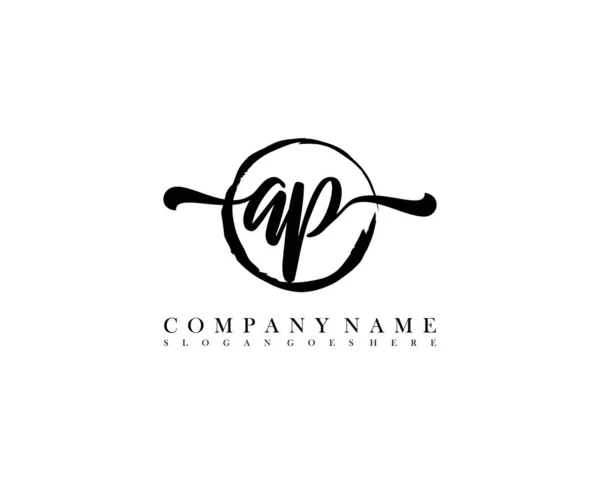 Círculo Inicial Caligrafia Logotipo Vetor — Vetor de Stock