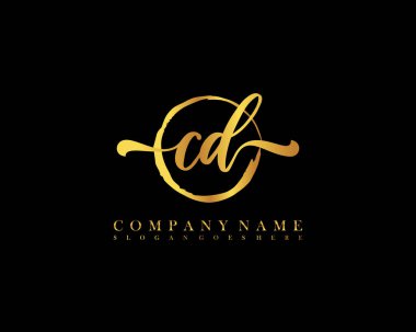 CD Başlangıç el yazısı çember logo vektörü