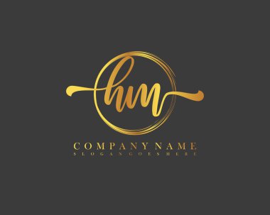 HM İlk el yazısı çember logo vektörü