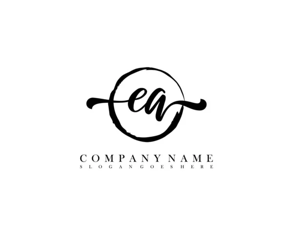 Vetor Inicial Logotipo Círculo Caligrafia —  Vetores de Stock