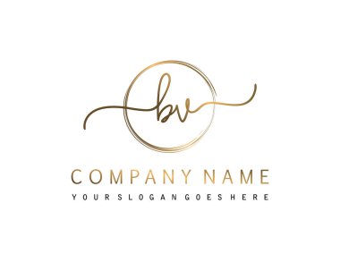 BV İlk el yazısı çember logo vektörü