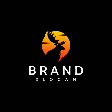 Geyik Logo Şablonu vektör çizimi