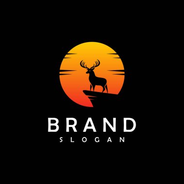 Geyik Logo Şablonu vektör çizimi