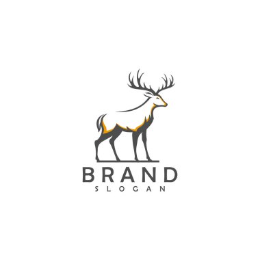 Geyik Logo Şablonu vektör çizimi