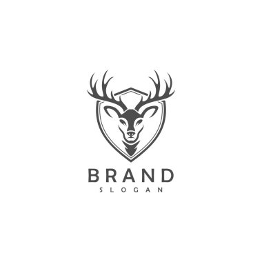 Geyik Logo Şablonu vektör çizimi