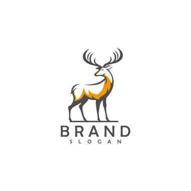 Geyik Logo Şablonu vektör çizimi