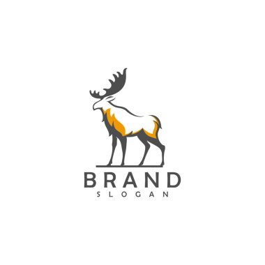 Geyik Logo Şablonu vektör çizimi