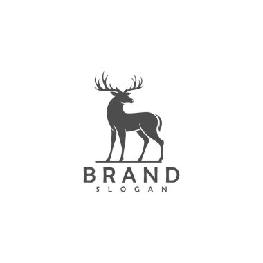Geyik Logo Şablonu vektör çizimi