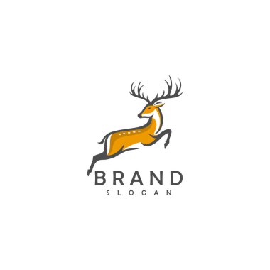 Geyik Logo Şablonu vektör çizimi