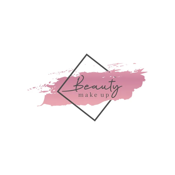 Modèle Coup Pinceau Logo Concept Abstrait Pour Les Salons Beauté — Image vectorielle