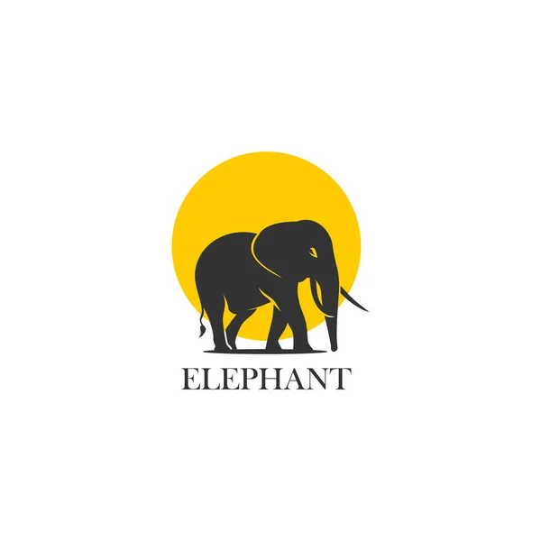 Illustrazione Vettoriale Del Modello Logo Elefante — Vettoriale Stock