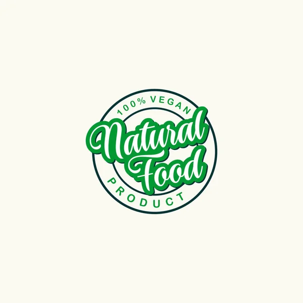 Logotipo Etiqueta Distintivo Emblema Producto Natural Para Alimentos Ecológicos Embalaje — Vector de stock