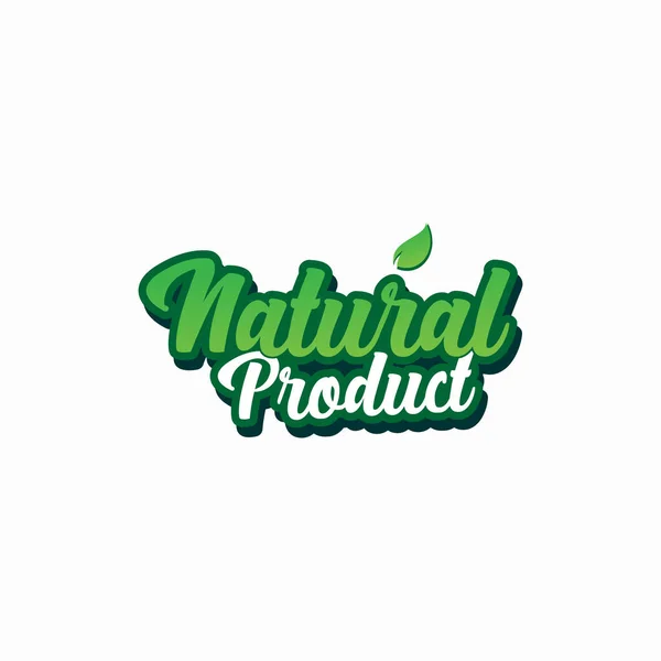 Logotipo Letras Produto Natural Rótulo Crachá Emblema Para Alimentos Orgânicos — Vetor de Stock