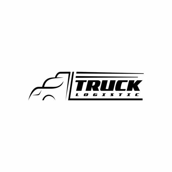 トラックのシルエット抽象ロゴテンプレートベクトルイラスト — ストックベクタ