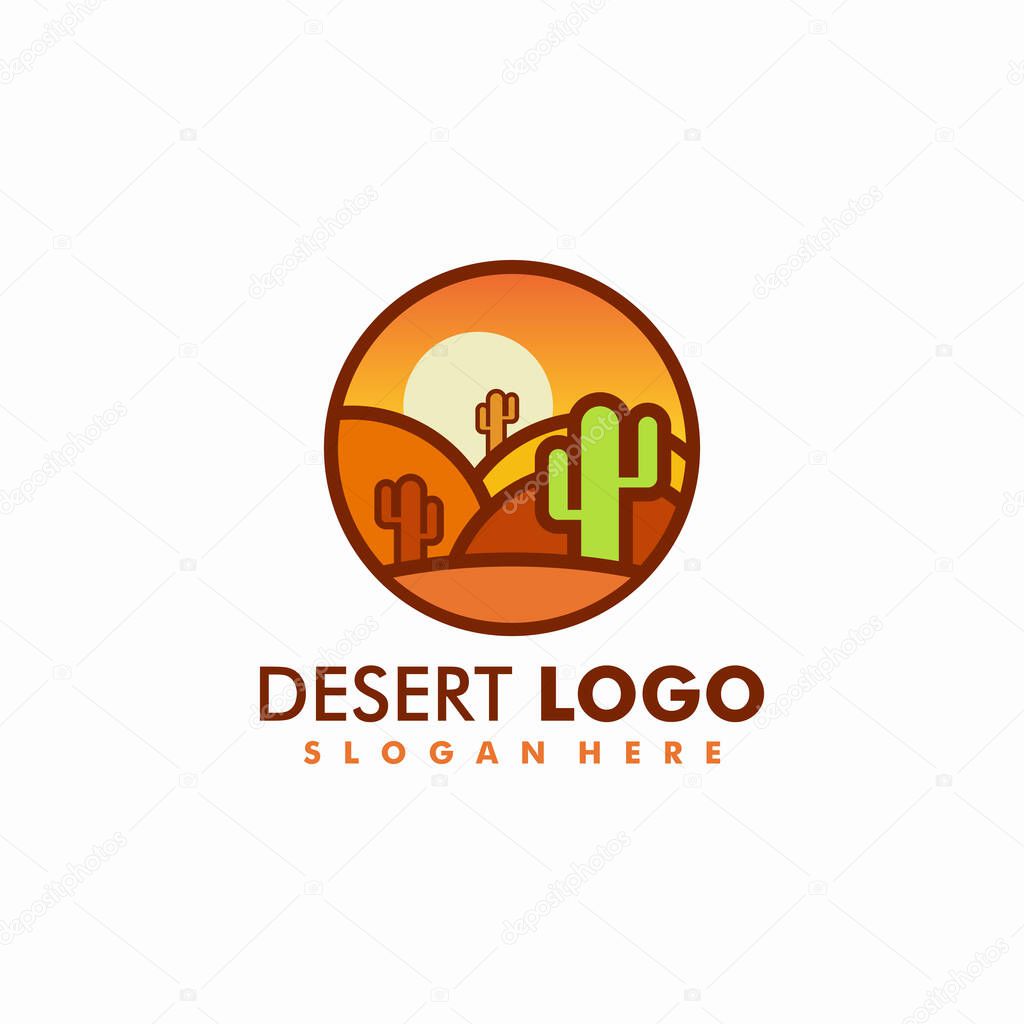 Desert logo vector illustration, Iconic Desert Symbol