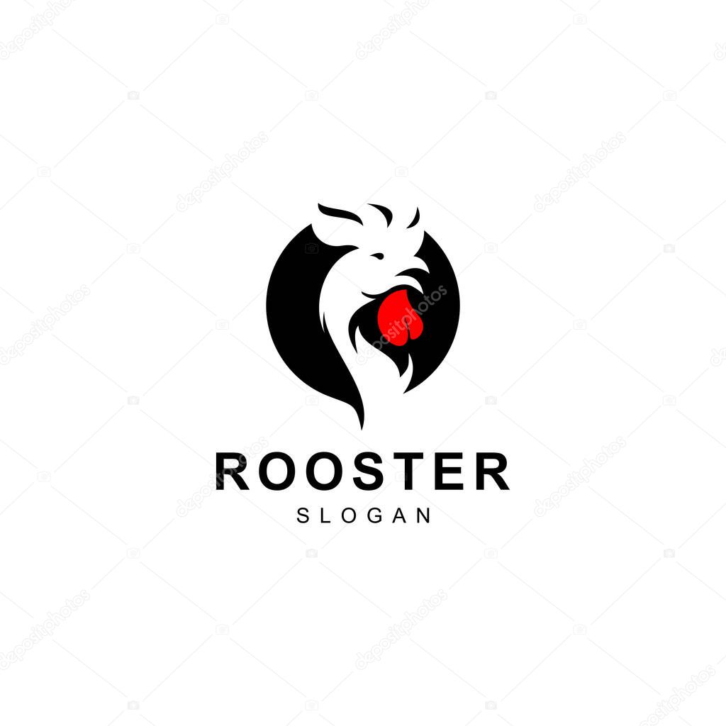 Rooster Logo Designs Template Illustration, Chicken Head Logo Design
