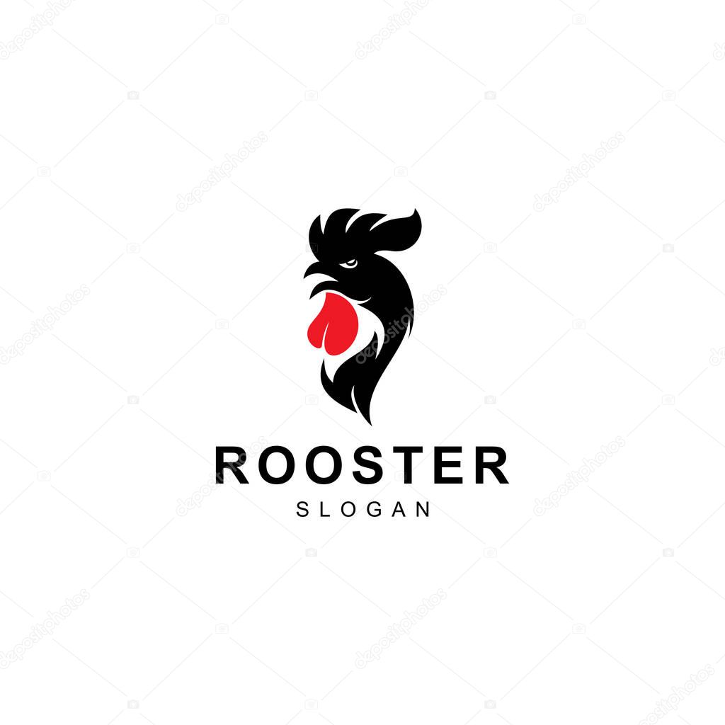 Rooster Logo Designs Template Illustration, Chicken Head Logo Design