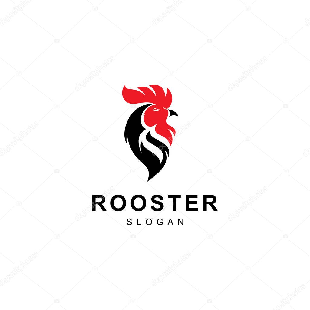 Rooster Logo Designs Template Illustration, Chicken Head Logo Design