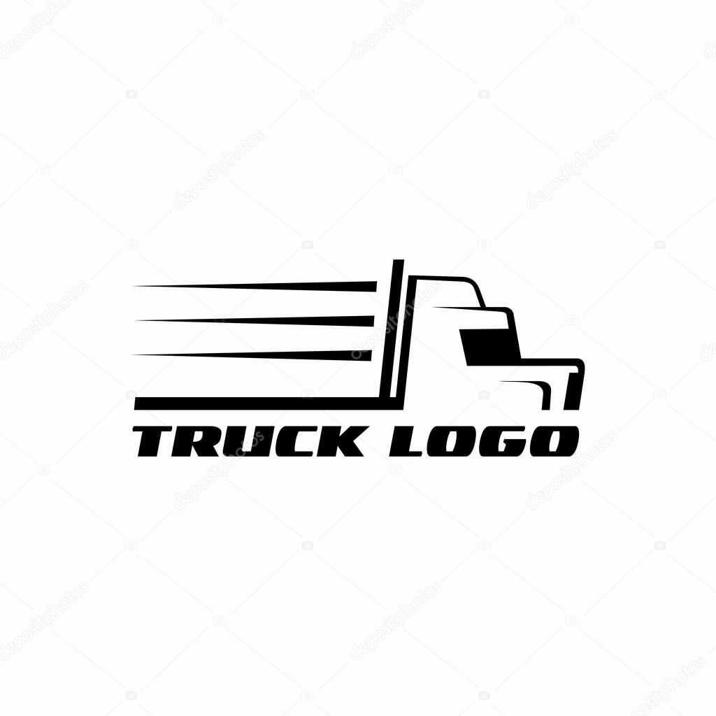 Truck silhouette abstract logo template vector illustration