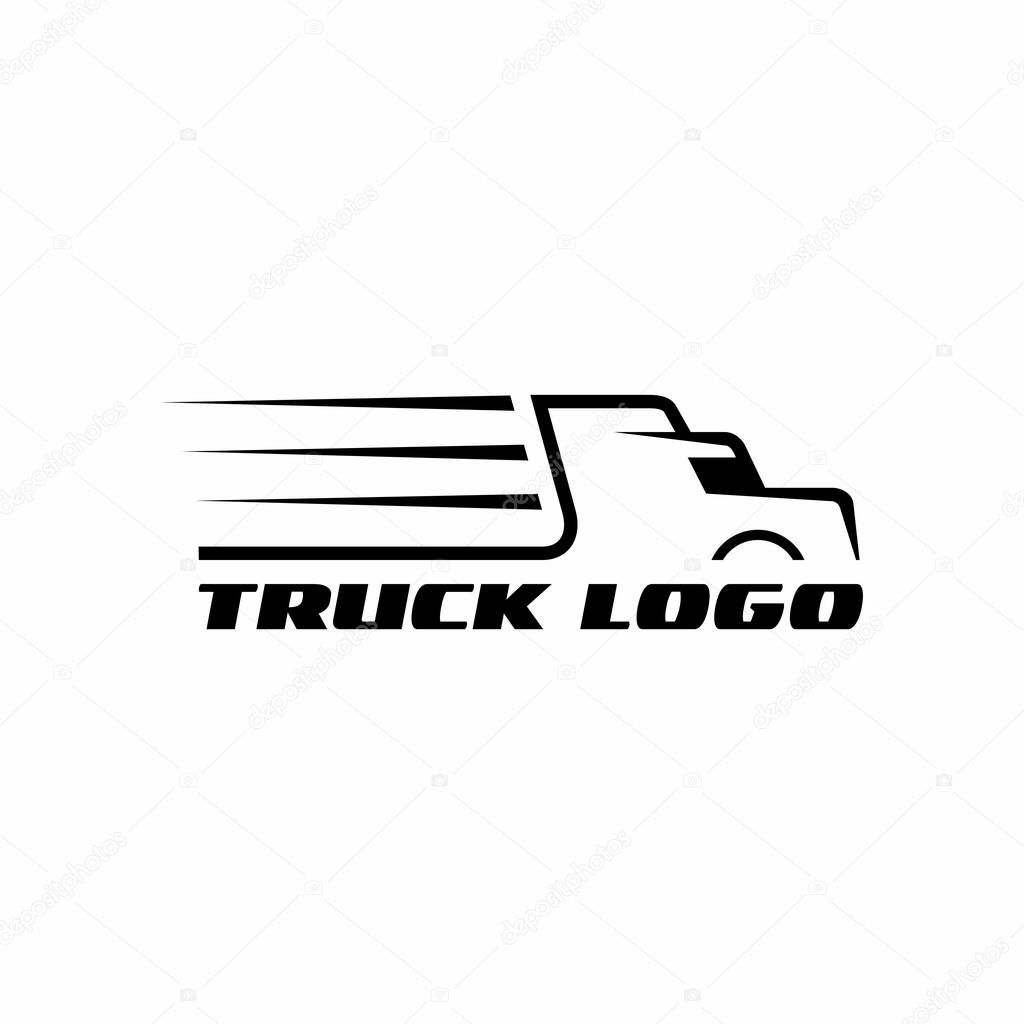 Truck silhouette abstract logo template vector illustration