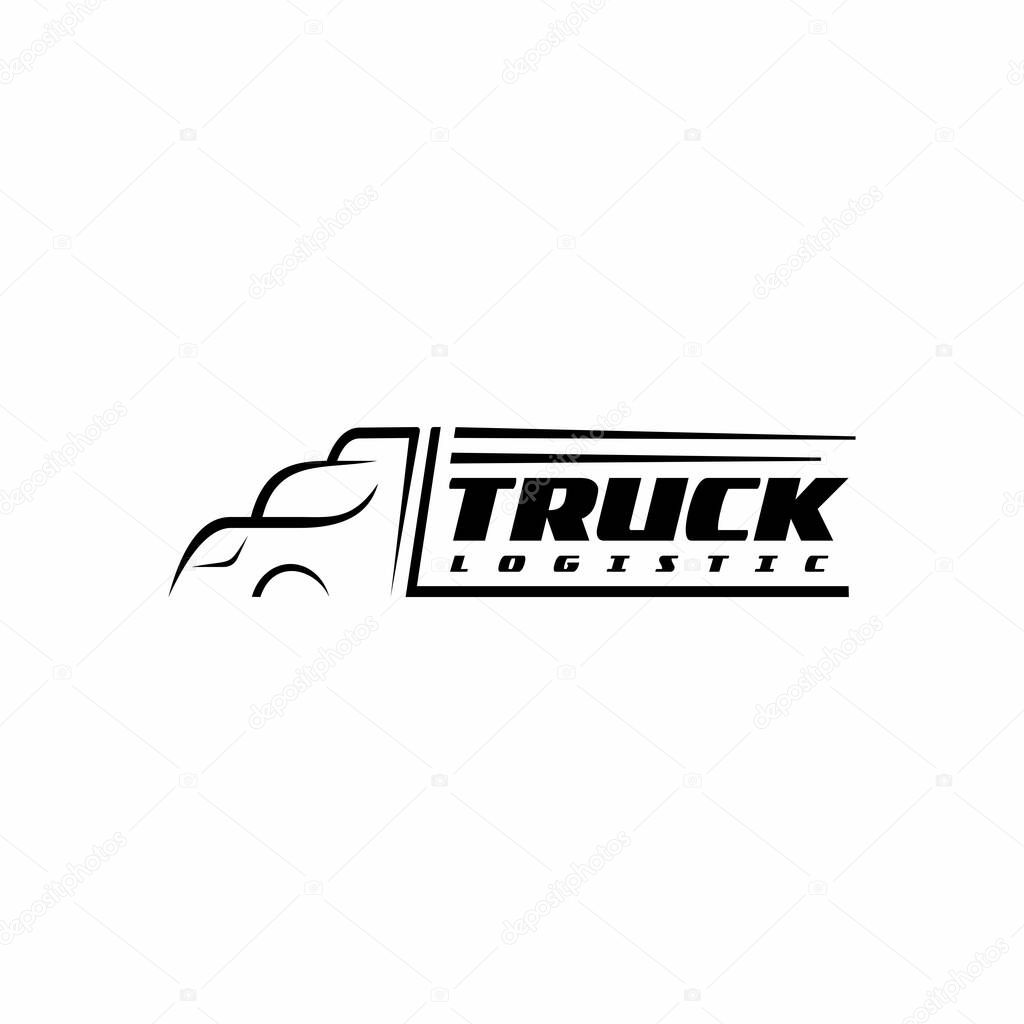Truck silhouette abstract logo template vector illustration