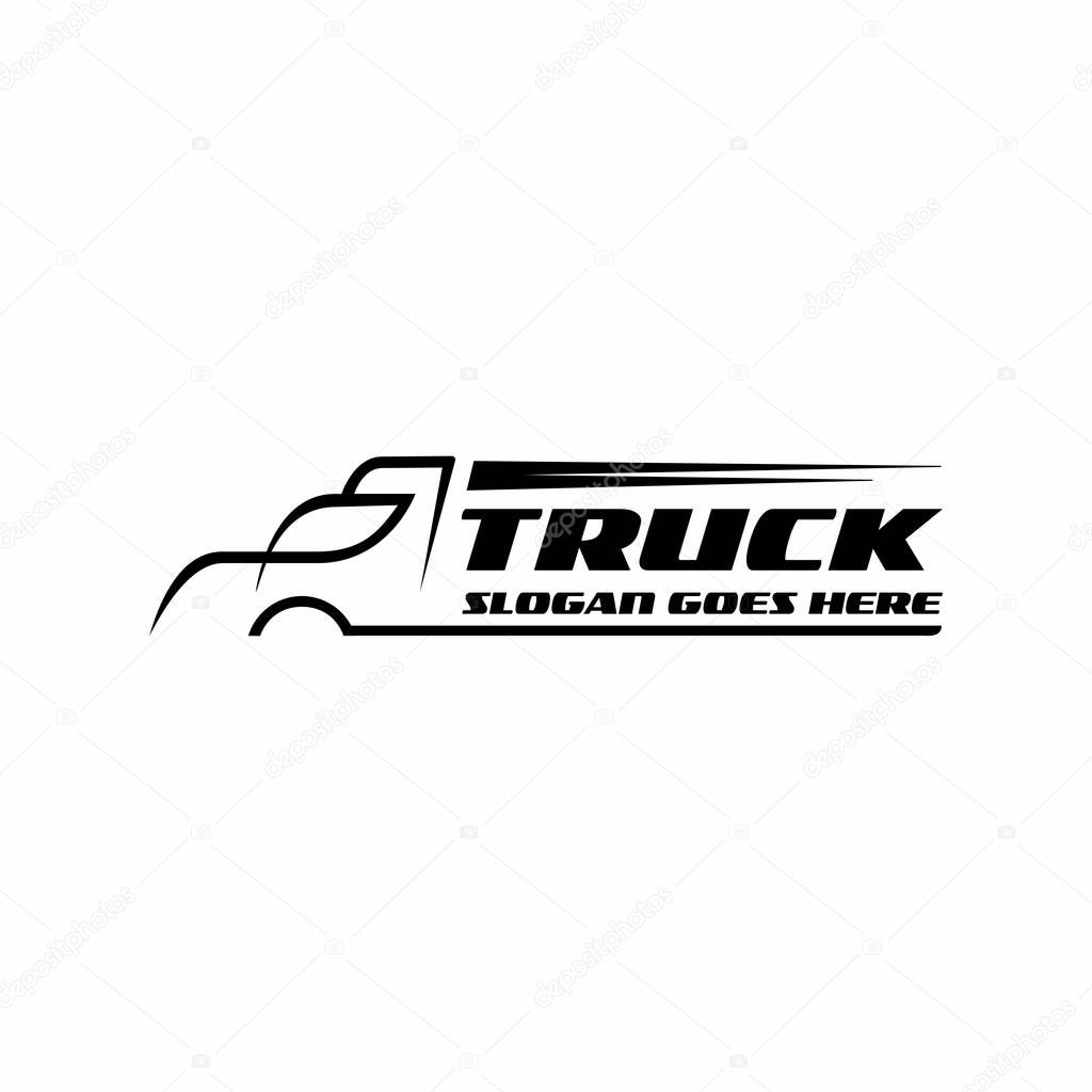 Truck silhouette abstract logo template vector illustration