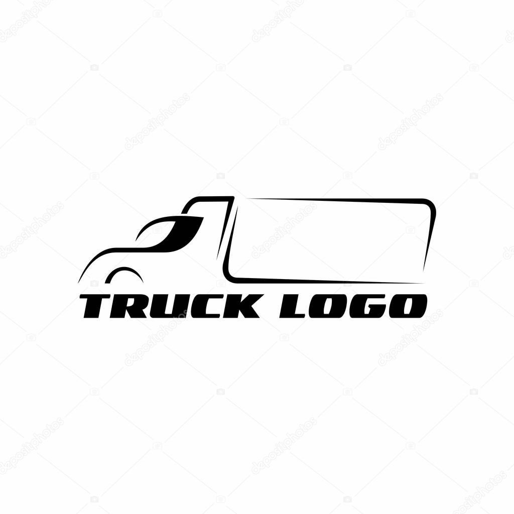 Truck silhouette abstract logo template vector illustration