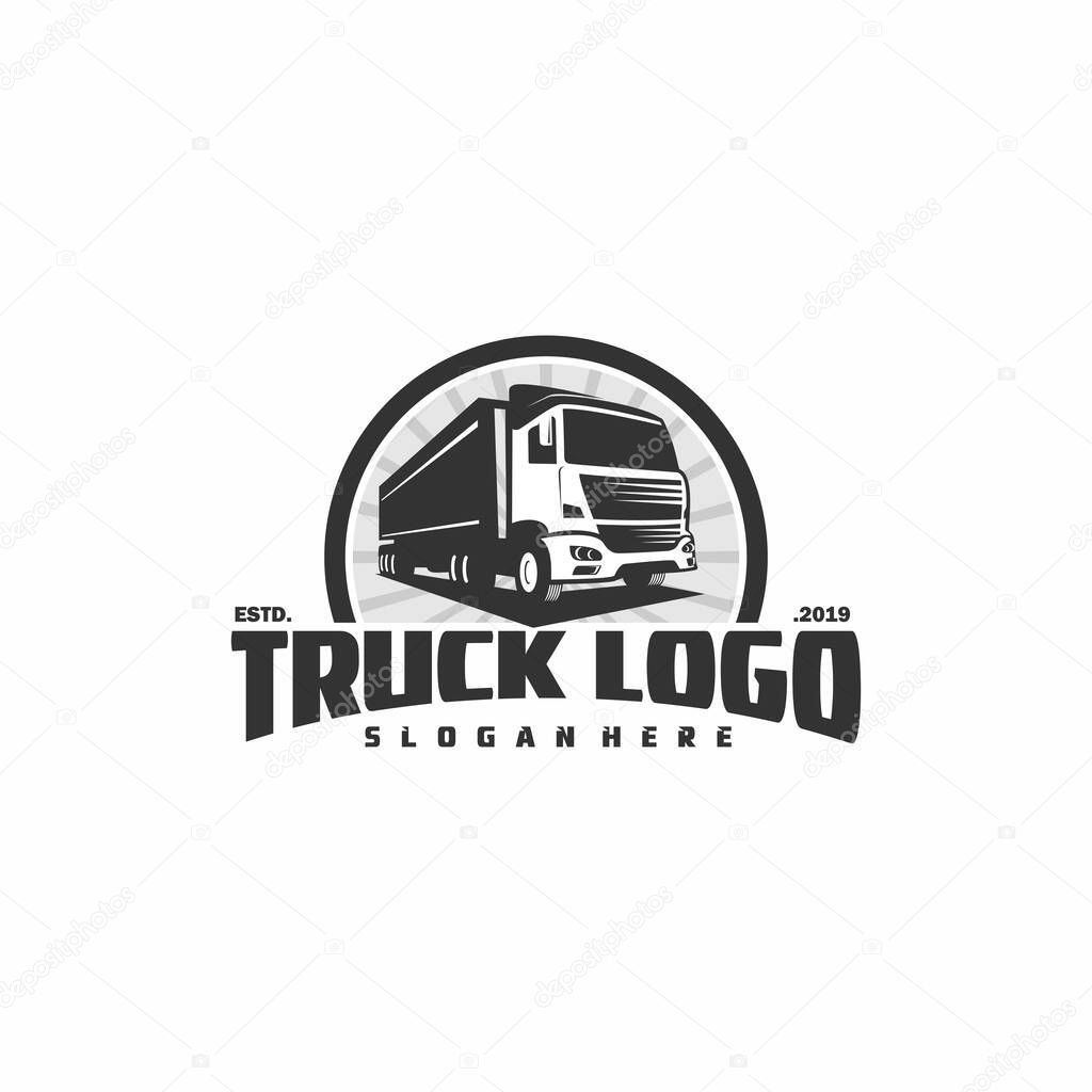 Truck silhouette abstract logo template vector illustration