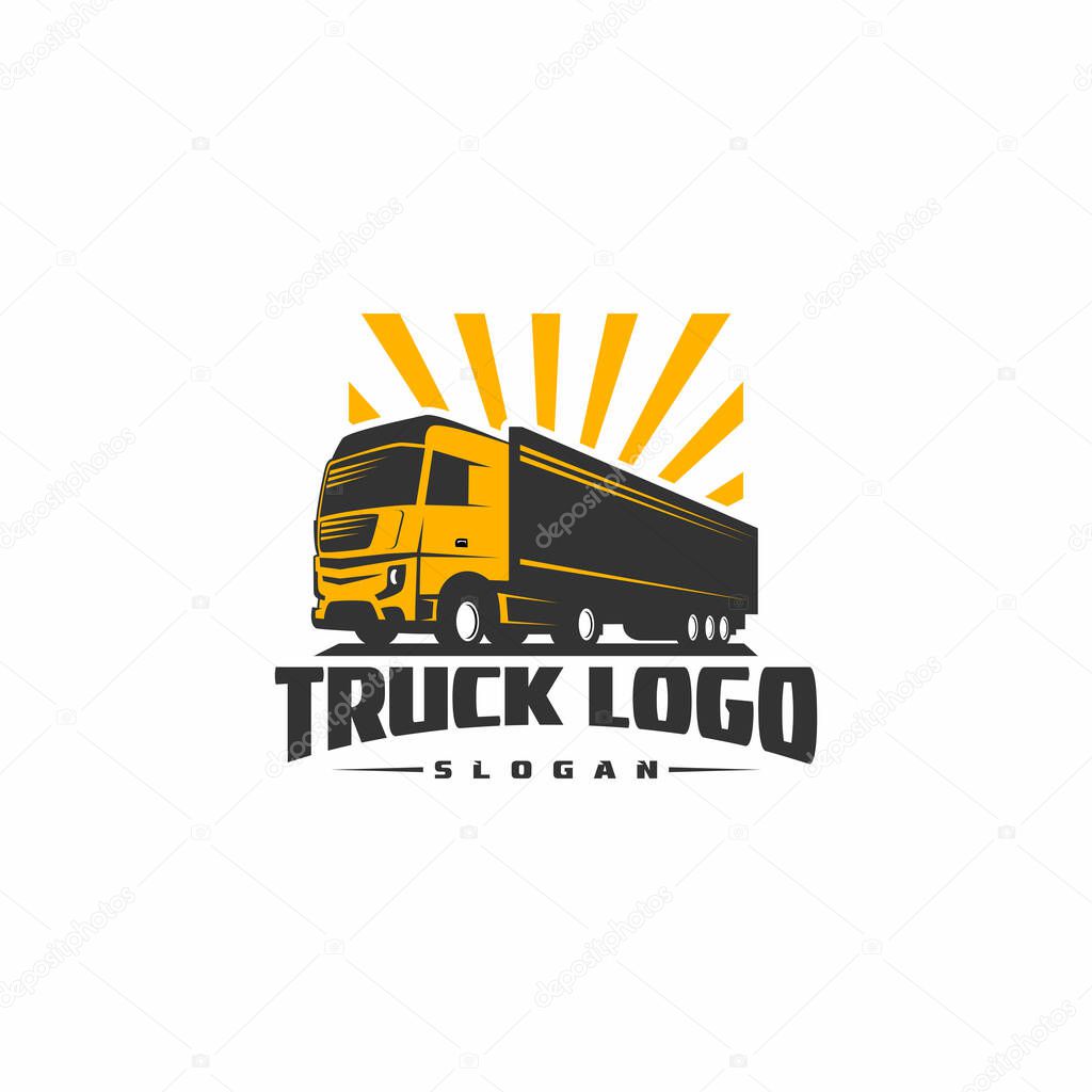 Truck silhouette abstract logo template vector illustration